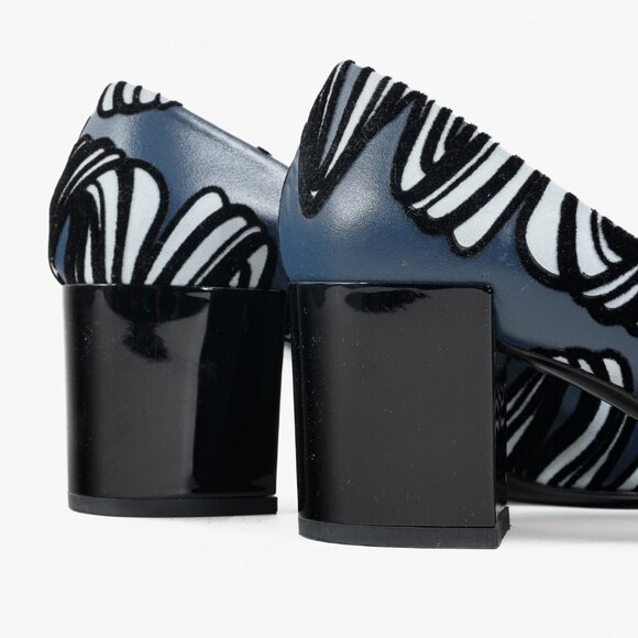 Pierre Hardy Leather Velvet Striped Heels - Picture 7 of 10